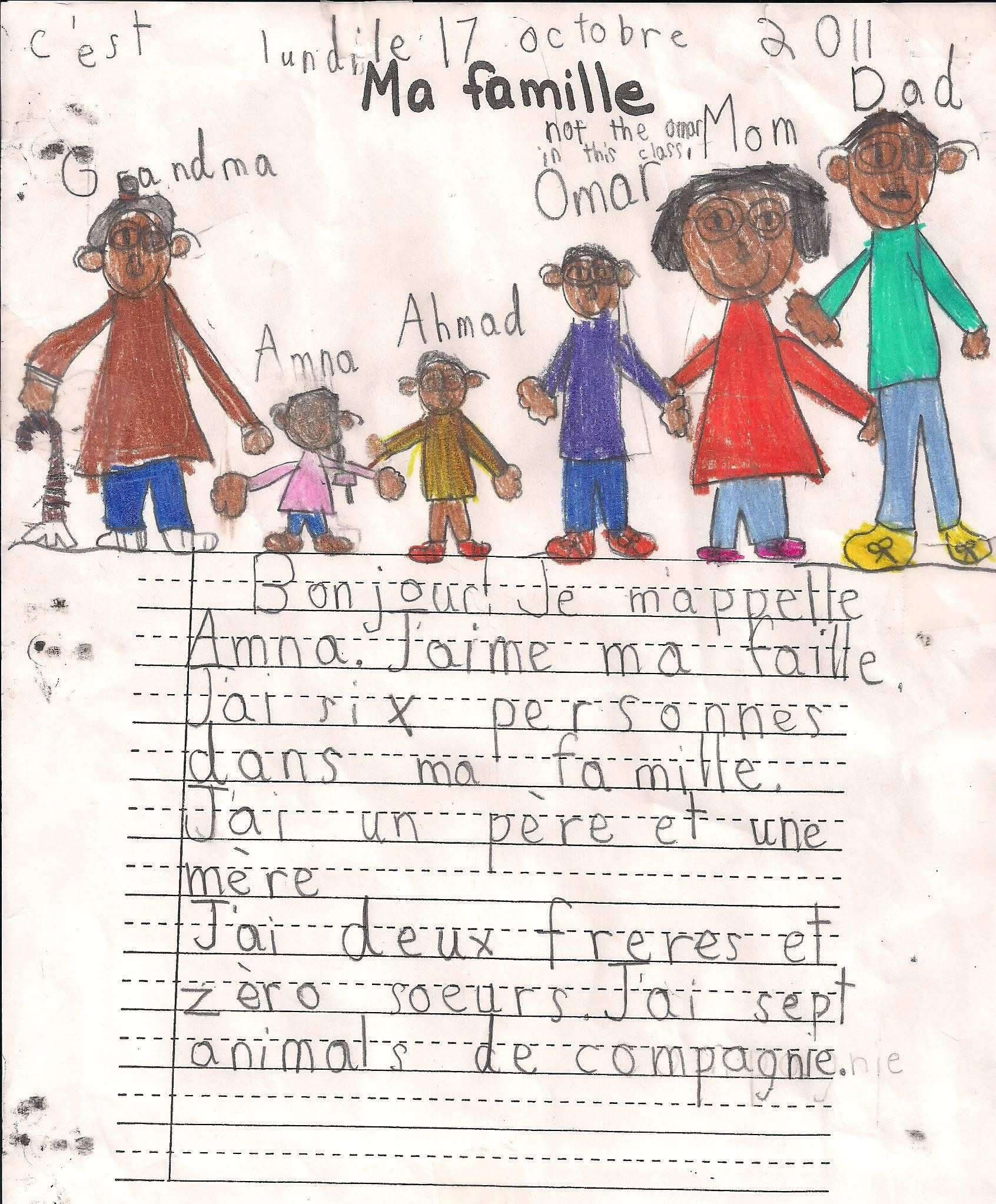 Child's drawing of the family