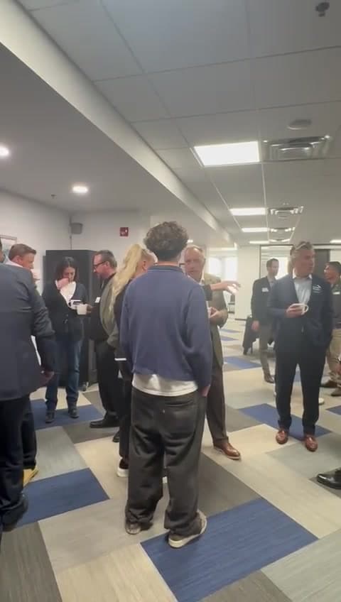 Ali networking at Edmonton Chamber of Commerce Municipal Candidate Meet and Greet