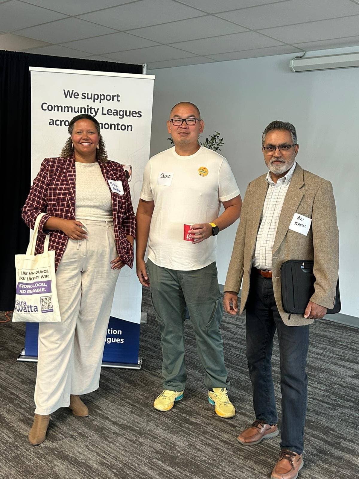Ali at the Edmonton Federation of Community Leagues Meet the Candidates event