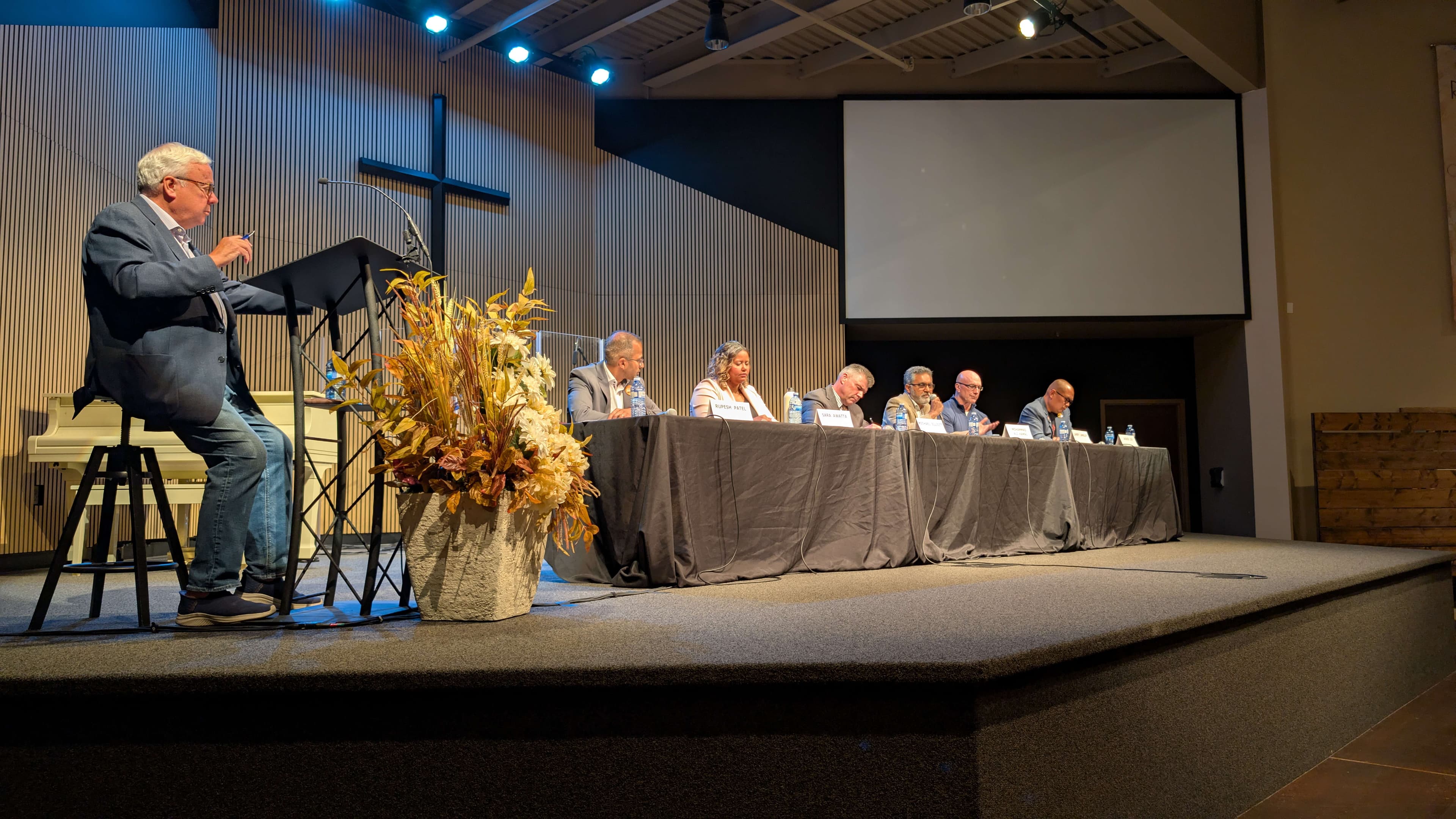 Full audience at Terwillegar Community Church municipal candidate debate