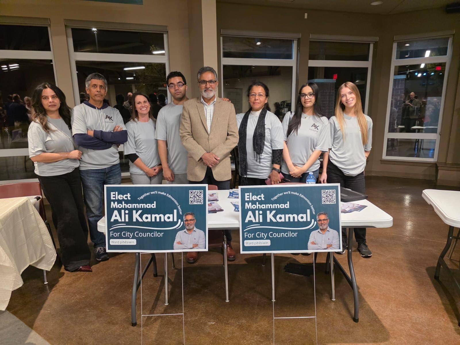 Candidates on stage at Terwillegar Community Church debate